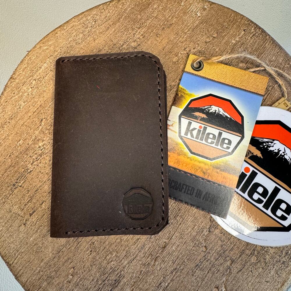 Genuine Leather Dark Brown Wallet Made in Africa Leather Card Holder Wallet NEW